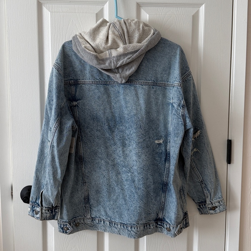 Free People We the Free Flawless distressed oversized denim jacket - Picture 9 of 11